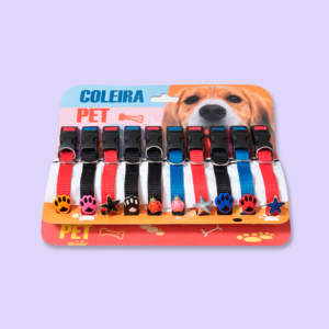 cartela coleira acetinada cÃo aplique 10 unid